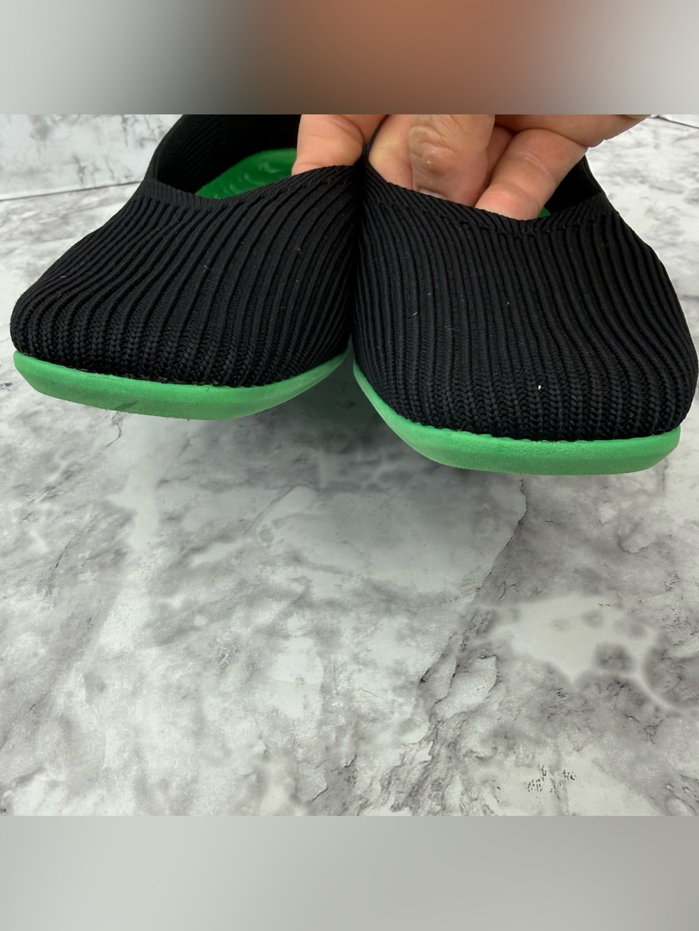 VIVAIA Margot Square-Toe Flat Women’s Sz 38 Black Green Knit Sustainable Comfort - Picture 10 of 13